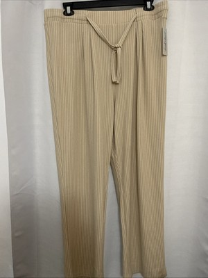 Derek Heart Size 3x Pull Up Beige And White Stripe Brand New With Tag Pants