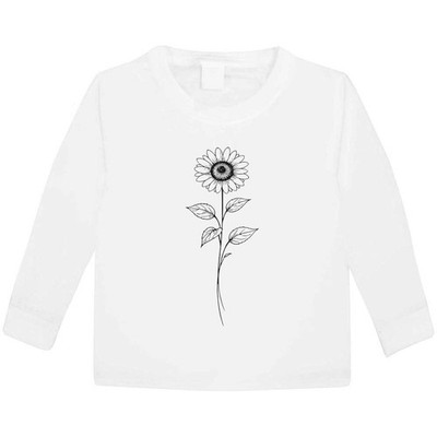 'Sunflower' Children's / Kid's Long Sleeve Cotton T-Shirts (KL060489)