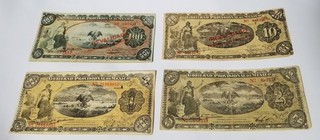 Lot of Four 1914 Mexico Gobierno Provisional 1 2 10 100 Pesos
