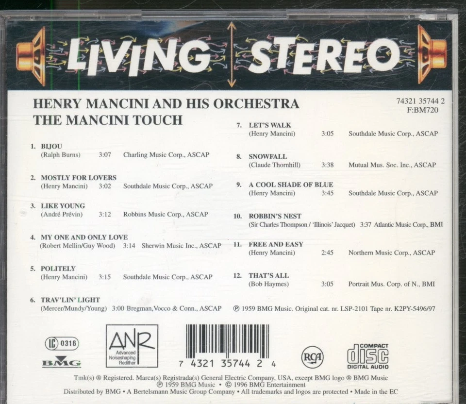 Henry Mancini Und Sein Orchester Mancini Touch CD Europa RCA 1996 74321357442 - Bild 2 von 3