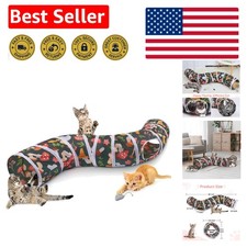 Durable Polyester Cat Tunnel with Toy Mouse - Perfect for Active Indoor Kittens