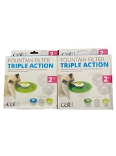 Catit Senses Flower Fountain Triple Action Drinking Water Filters 2 Packs Ea Box