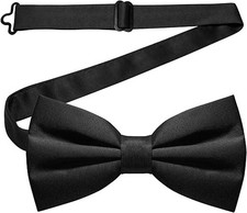 Solid Color Pre-tied Bow Tie Adjustable Bowtie for Men