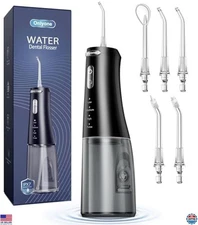 Onlyone Portable Water Dental Flosser - 300ML, 4 Modes, 5 Jet Tips, Rechargeable