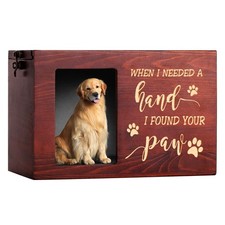 Pet Memorial Urns for Dog or Cat Ashes, Large Wooden Funeral Cremation Urns w...