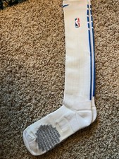 Nike NBA Authentic XL Knee Socks White Blue Quick Player Team Issued On Court