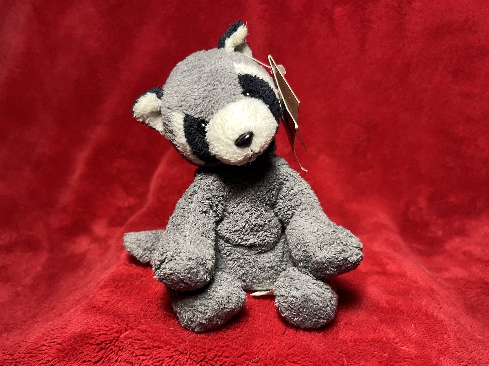 Russ Luv Pet Racky Raccoon Grey Chamois 5” Beanie Plush Small Floppy Lovey Tag!