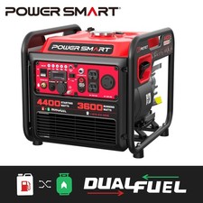 PowerSmart 4400W Dual Fuel Inverter Generator, 223cc, Gas/Propane, Steel Frame