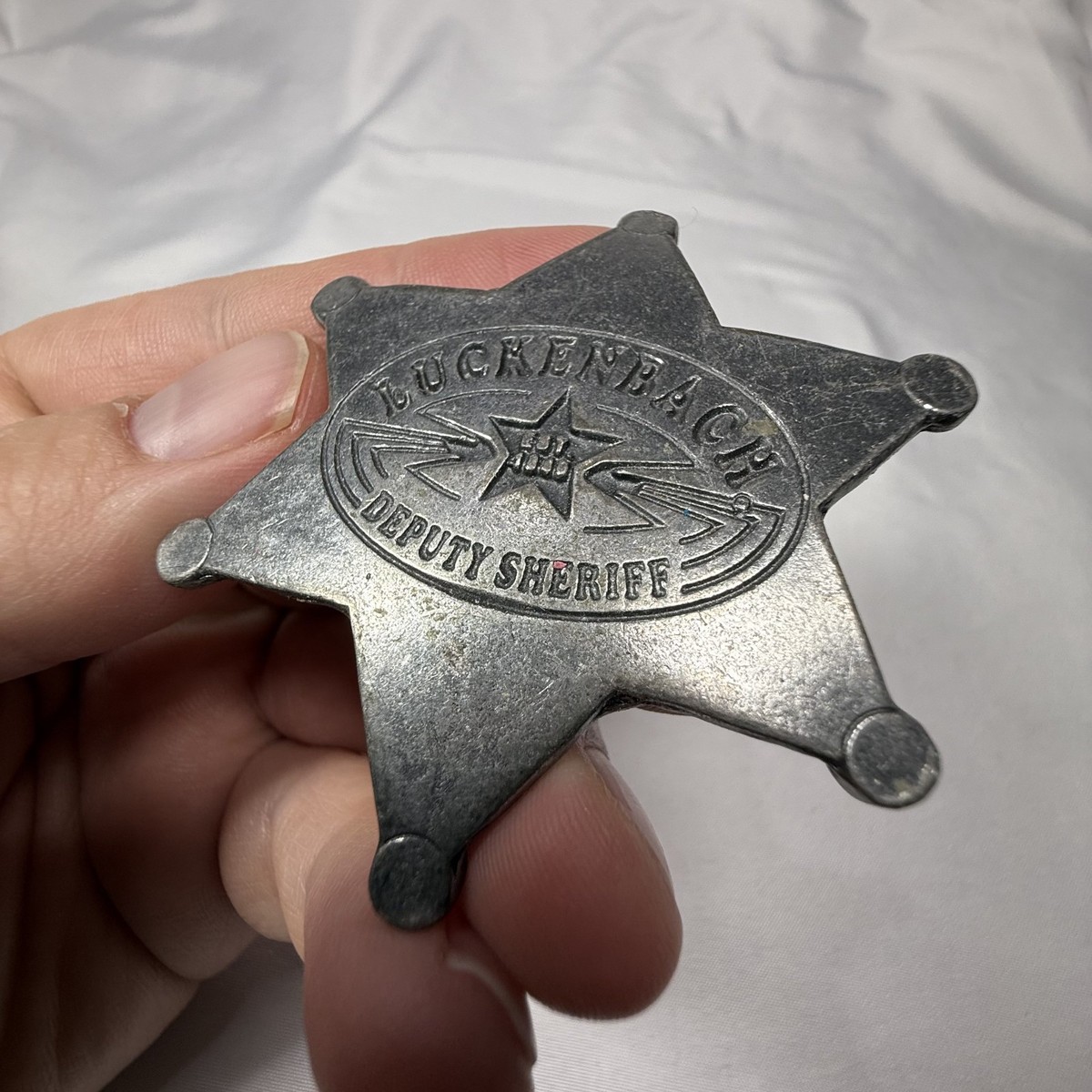 Vintage Luckenbach Deputy Sheriff Badge, Texas SOUVENIR Pin