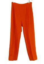 Vintage 1970s orange pants high waist bright straight leg slacks