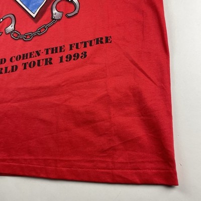 Deadstock VTG 1993 Leonard Cohen The Future Tour Print T Shirt Sz