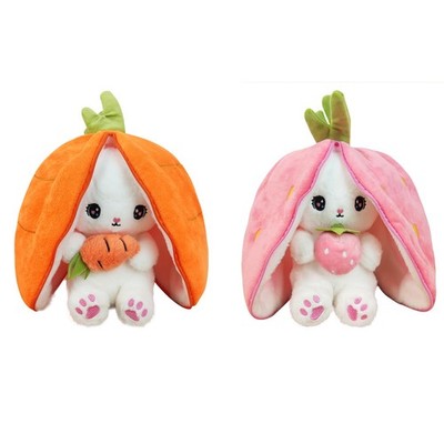 JJlviYY Reversible Bunny Stuffed Animal, Carrot Rabbit Ears Zip Plush Stuffed...
