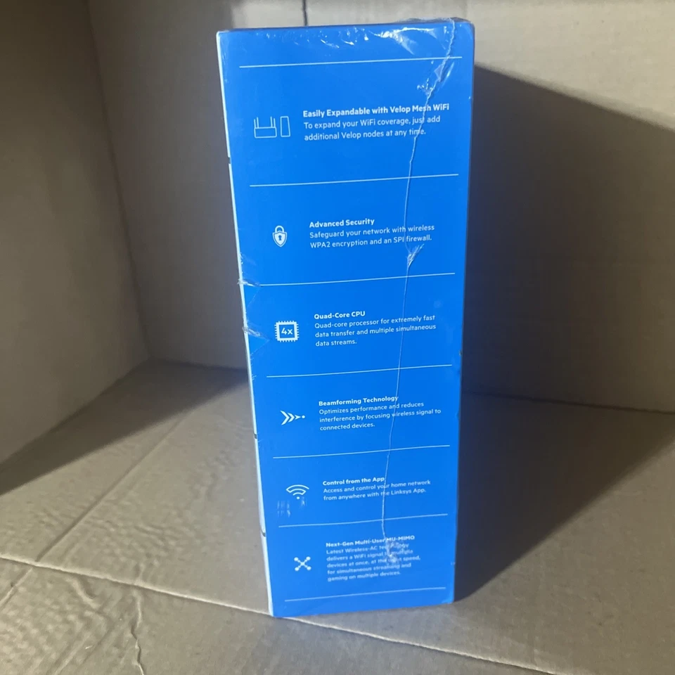 Linksys Velop Dual Band AC1200 Intelligent Mesh WiFi Router - 3 Pack -A1 - Image 2 of 4