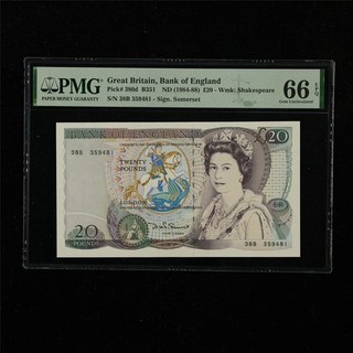 1984 88 Great Britain Bank of England 20 Pounds Pick#380d PMG 66 EPQ Gem UNC