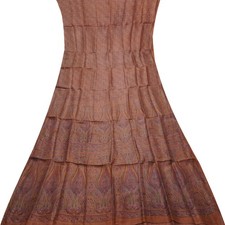 Vintage Puce Color Sarees 100 Pure Silk Printed Indian Sari 5YD Craft Fabric