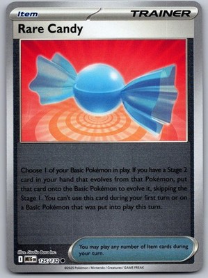 Rare Candy 125/132 C Mega Evolution Pokemon Reverse Holo NM
