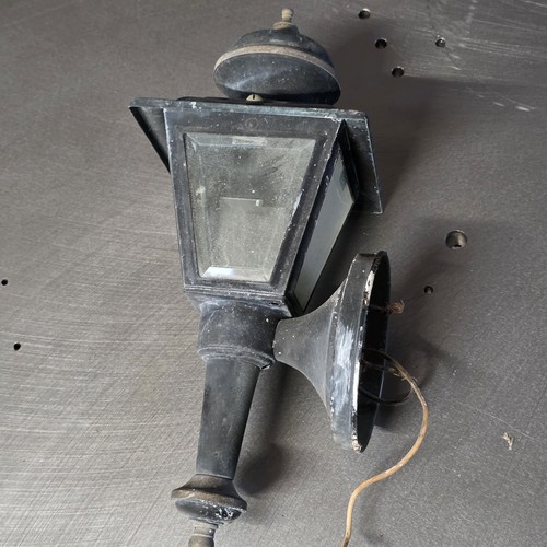 Single Black Painted Brass Vintage Carriage Lamp Lights Sconce Electric Gothic 