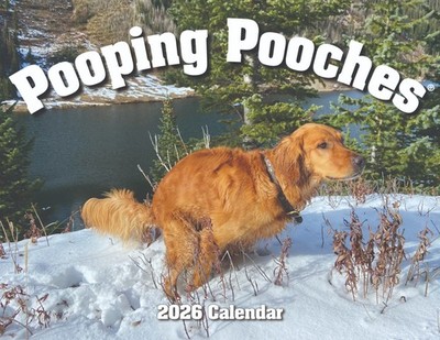 2026 Pooping Pooches Dog Calendar, White Elephant Gag Gift Exchange Yankee Swap
