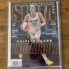 CAITLIN CLARK SLAM MAGAZINE #252 2024 NO LABEL WNBA FIRST PRO COVER FEVER