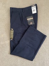 Dickies Men  s Loose Fit Straight Leg Cargo Pants Navy 30x30 BRAND NEW with Tags