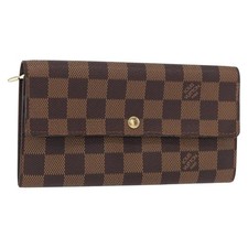 LOUIS VUITTON Damier Ebene Portefeuille Sarah Long Wallet N60491 LV Auth 153662