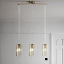 Saiphi Ceiling Light Gold Effect 3 Lamp Pendant Kitchen Breakfast Bar Lighting