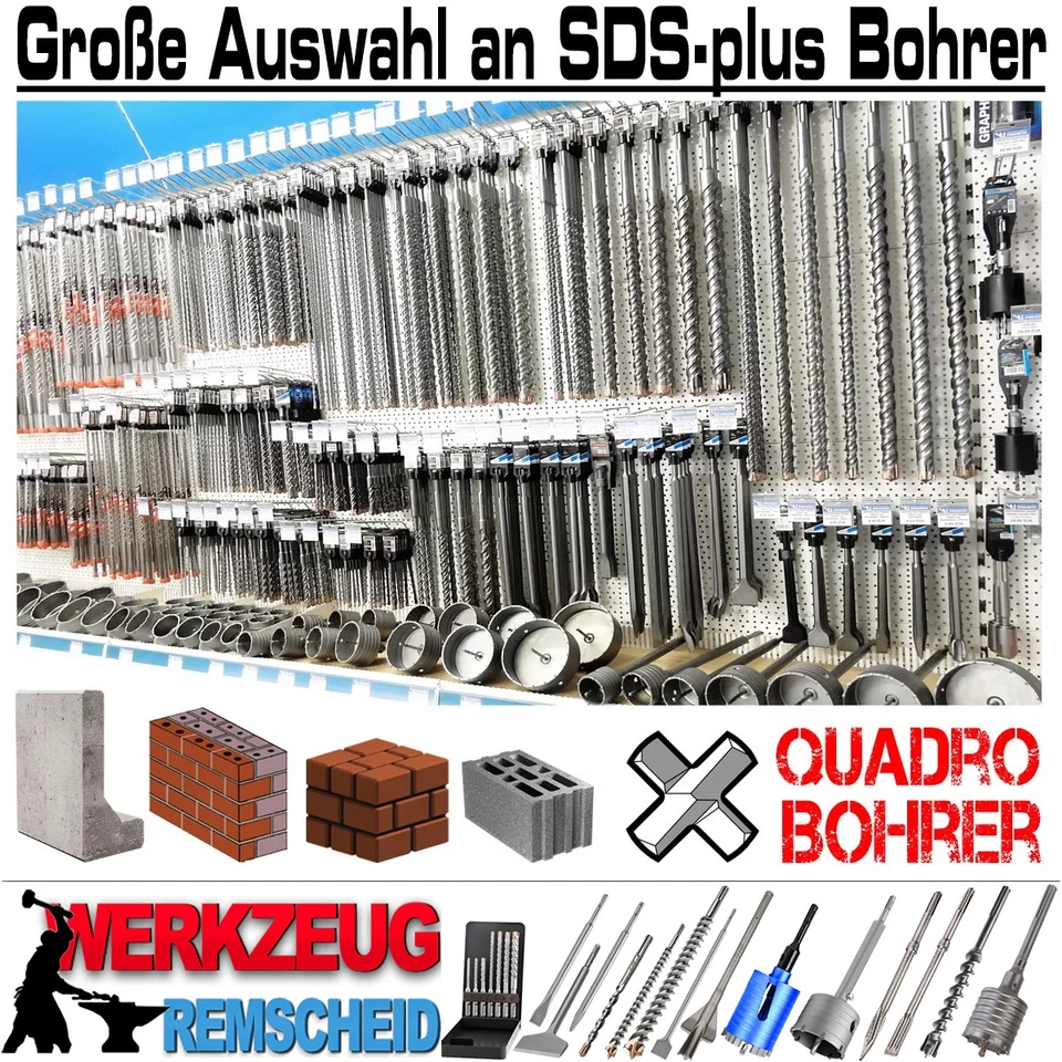 4-tlg SDS-plus Quadro Hammerbohrer Bohrhammer Beton Bohrer Ø 6 - 12 mm x 260 mm - Bild 4 von 4