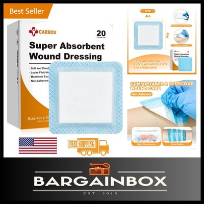 Individually Packaged 4''x4'' Super Absorbent Wound Care Dressings - 20 Count