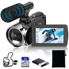 Video Camera, 1080P 36MP Camcorder Camera Recorder for YouTube, 32G SD Card V...