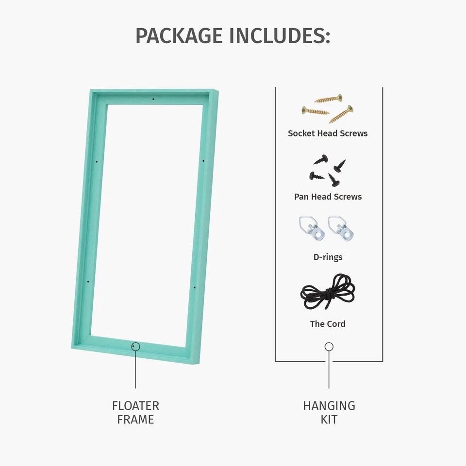 Marco flotante 16x20 para pinturas de lienzo de 3/4 0,75 pulgadas de profundidad/impresiones en lienzo/woo... Foto 3 de 4