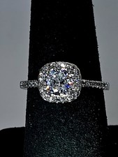 Ring Women's Engagement 2 Carat Moissanite .925 Sterling Silver Plated Size 8.75