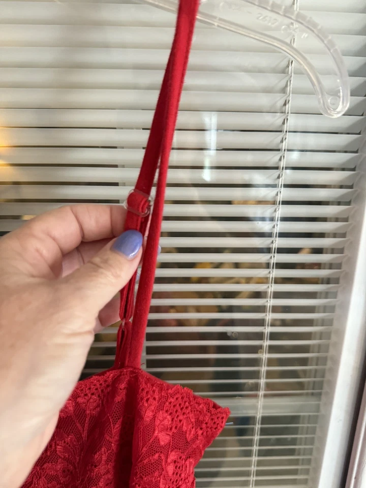 Vestido sin Mangas Nautica Chemise Rojo Correa Ajustable Ribete de Encaje Nuevo con Etiquetas Talla XL Foto 3 de 4