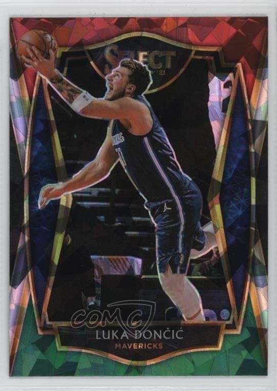 2020 Select Premier Level Red White Green Cracked Ice Prizm Luka Doncic #150 3gq