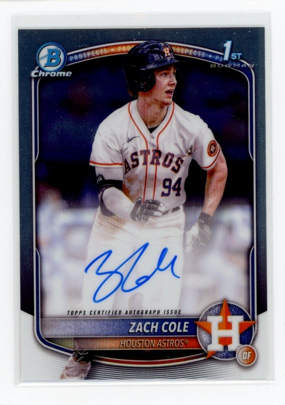 2025 Bowman Chrome #CPA-ZC Zach Cole Prospect Autographs