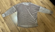 Super Soft Taupe luxurious Velveteen Fleece Top Ladies Jumper Size 8 - 12 NEW