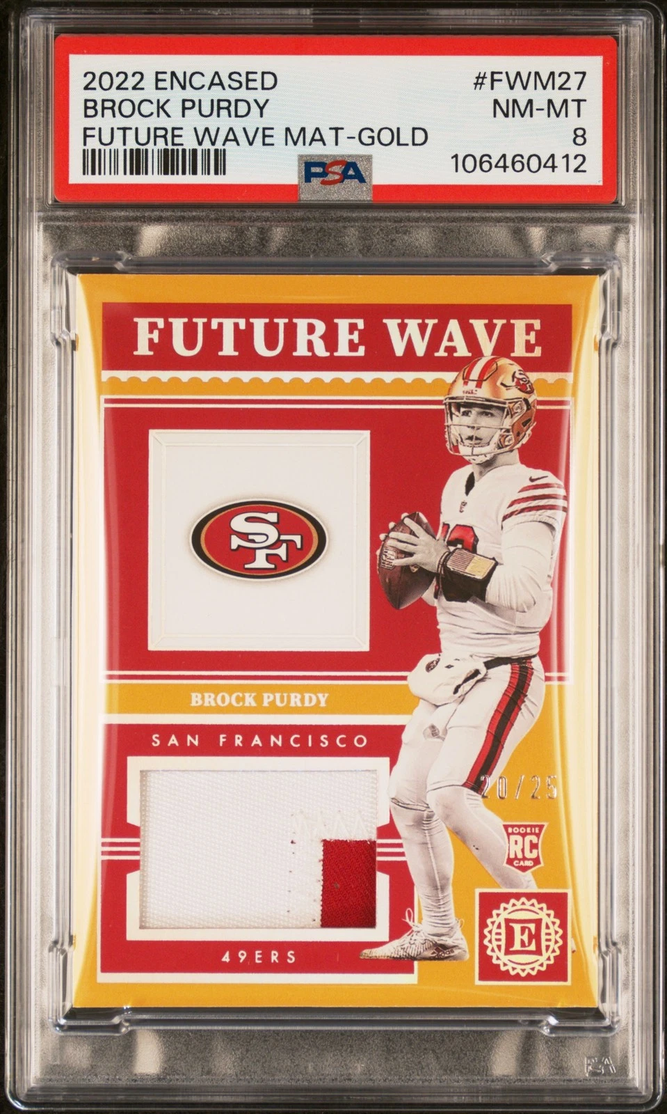 Brock Purdy Panini Encased Future Wave Materials #FWM27 Gold