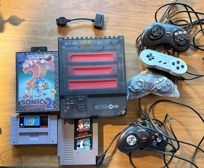 Hyperkin RetroN 3 HD NES SNES Genesis Console 4 Controllers + 3 Games TESTED