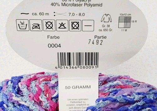 Lot of 2 On Line Linie 137 Beach Yarn Blue Red Pink LT Blue 7492 - Picture 5 of 5