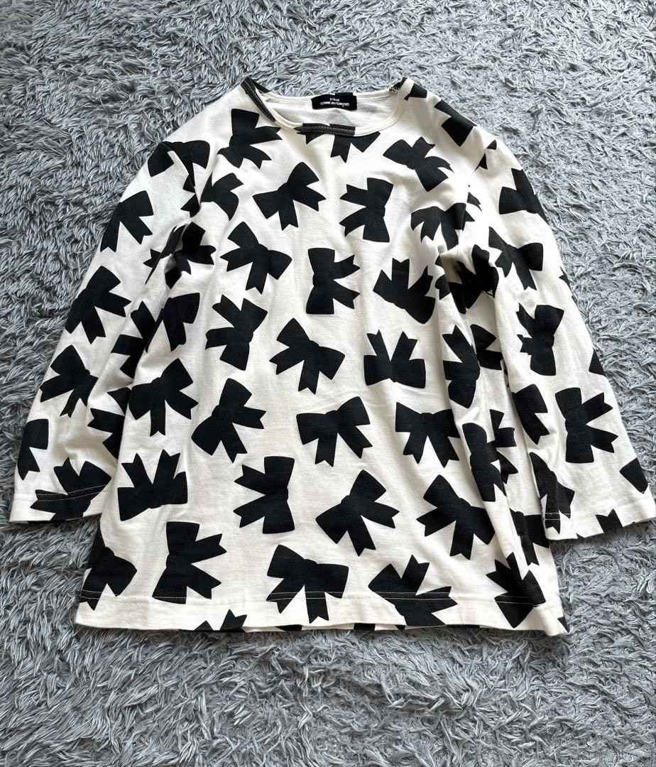 Comme Des Garcons Ribbon Pattern Top M Bicolor White & Black