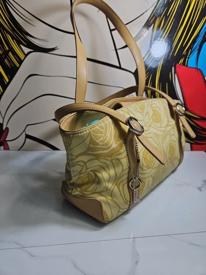 Bolso de hombro Tignanello amarillo con correa de tela/cuero 12,5x7x4" Foto 3 de 4