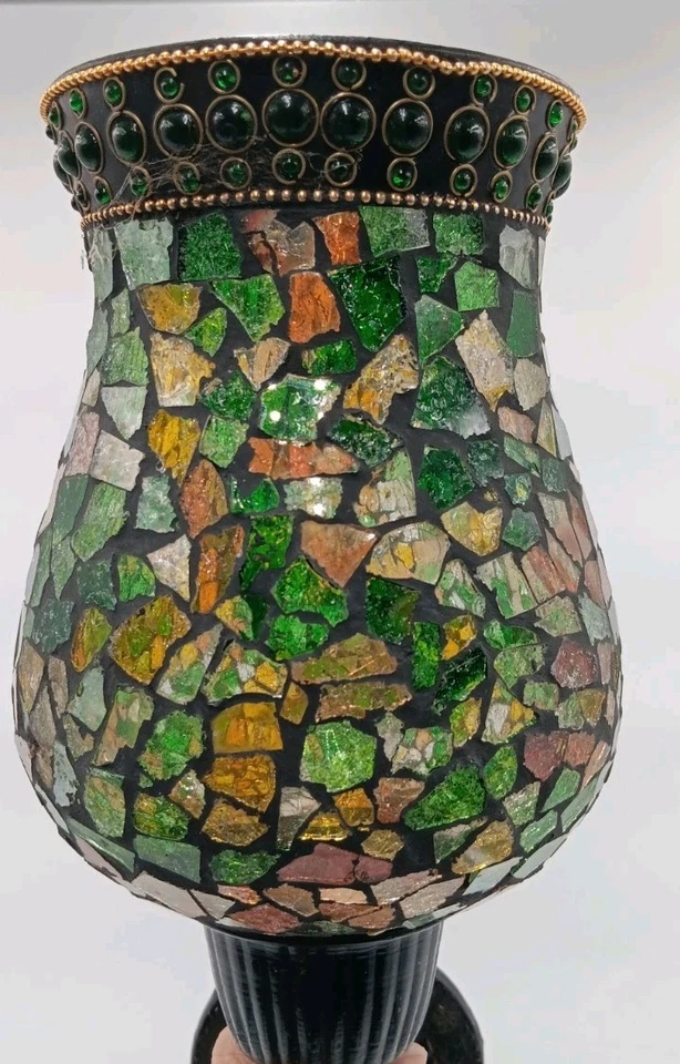 Aplique turco mosaico luz vela pared marroquí Tiffany colorido verde amarillo Foto 2 de 4