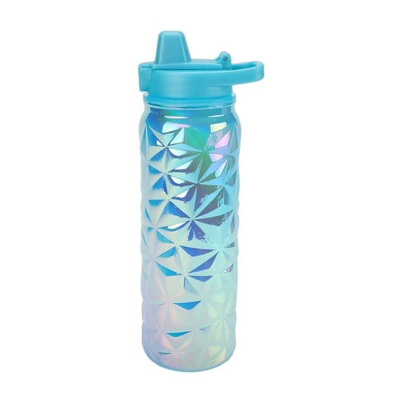 Mainstays Plastic Prism Textured Water Bottle, Blue 24-Ounce
