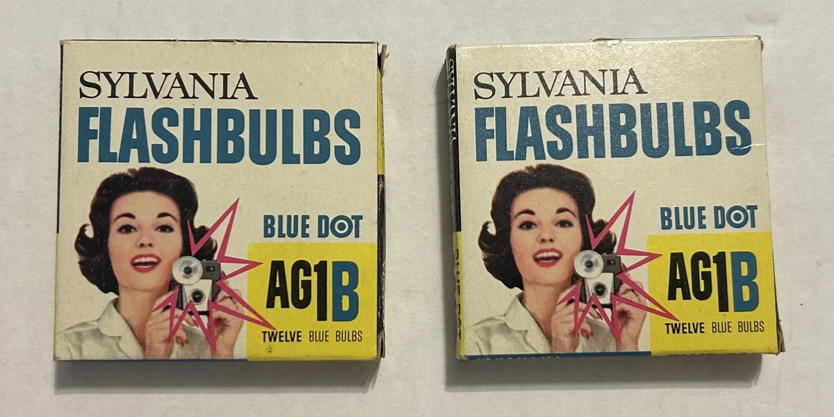Lot De 14 Ampoules Flash Vintage GE & Sylvania AG-1B - Point Bleu - USA