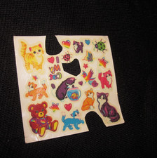 Lisa Frank "Cats Bears Bugs Tattoo Body Sticker Sheet" Partial Sheet Vintage