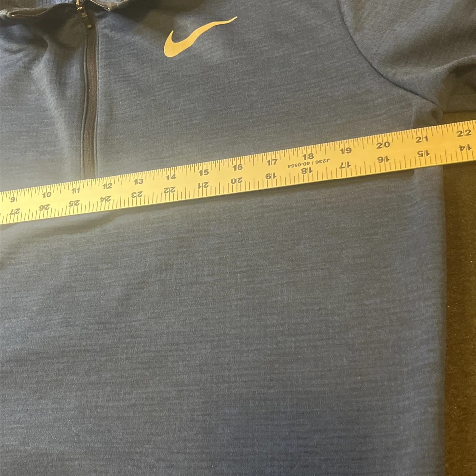 Nike Running Dri-FIT Pullover 1/4 Zip Long Sleeve Blue Athletic Shirt XL - Image 3 of 4