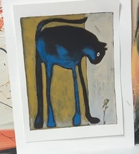 Original Cat One of a Kind Hand Painted Acrylics 8x10 image by fran hahn