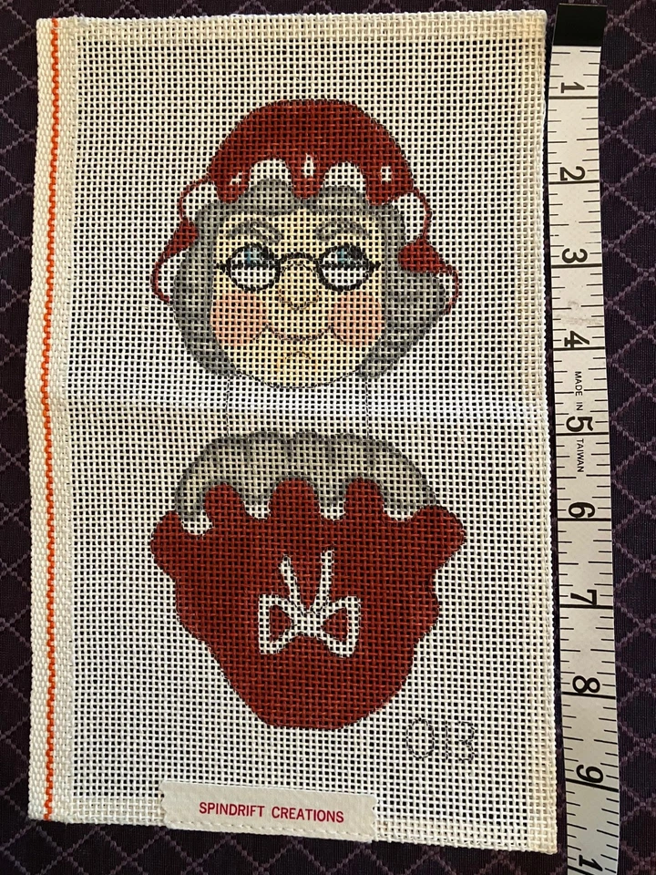 handpainted needlepoint canvases christmas ornaments, four - Image 2 of 4