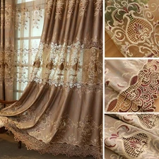DIY Floral Embroidery Fabric Lace Curtain Pelmets Net Guipure Window Panel Drape