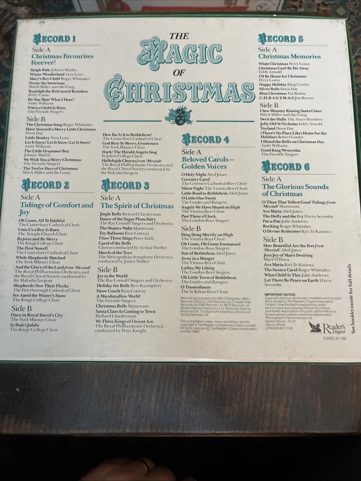 CHRISTMAS PACK. The Magic Of Christmas 6 Vinyl Album Box Set Readers Digest 1988 - Image 2 of 4
