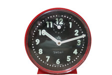 ❤️PETER RUNDER ROTER WECKER REISWECKER  Ø 8,5 CM KUNSTSTOFF FUNKTIONIERT KLASSE